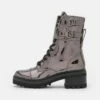 DKNY BART COMBAT BOOT BUCKLE - Lace-up Ankle Boots - Gunmetal -Bag Haven Store d182217664f94dd1b2734bbb032787ab