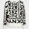 DKNY EXPLODED LOGO - Jumper - Ivory/black -Bag Haven Store d3fd21c0b1134955bdafe224f8006516