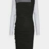 DKNY RUCHED FRONT DRESS - Shift Dress - Black -Bag Haven Store d4caaa2b49af407e80931f03d37b11e8