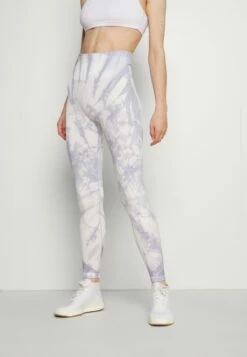 DKNY HIGH WAISTED SEAMLESS TIE DYE - Leggings - Pale Blue