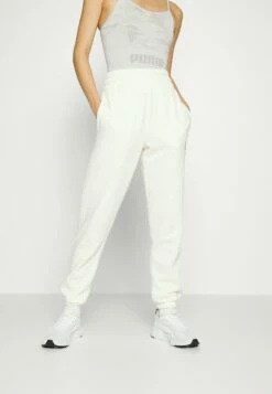 DKNY TIGER KING PRINTED EMBROIDERY HIGH WAIST RELAXED JOGGER - Tracksuit Bottoms - Eggnog