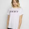 DKNY TRACK LOGO - Print T-shirt - White -Bag Haven Store e1c66b83c8034e5fbb7b69af23153e83