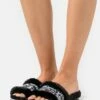 DKNY BEVAN SLIDE - Slippers - Black/white -Bag Haven Store e3417088894548999e5b5d73a46b144b