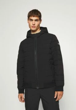 DKNY STRETCH HOODED - Light Jacket - Black