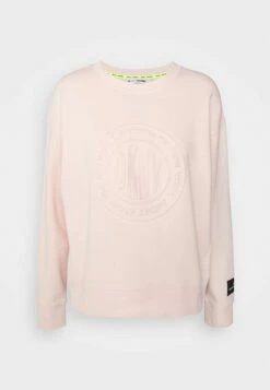 DKNY EMBOSSED MEDALLION CREWNECK PULLOVER - Sweatshirt - Rosewater