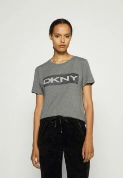 DKNY LOGO BEAD - Print T-shirt - Avenue Grey/black