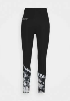 DKNY TIE DYE HIGH WAIST 7/8 LEGGING - Leggings - Black