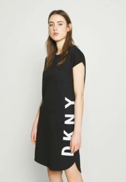 DKNY FOUNDATION LOGO DRESS - Day Dress - Black