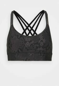 DKNY VIVID SNAKE PRINT STRAPPY BACK BRA REMOVABLE CUPS - Light Support Sports Bra - Black
