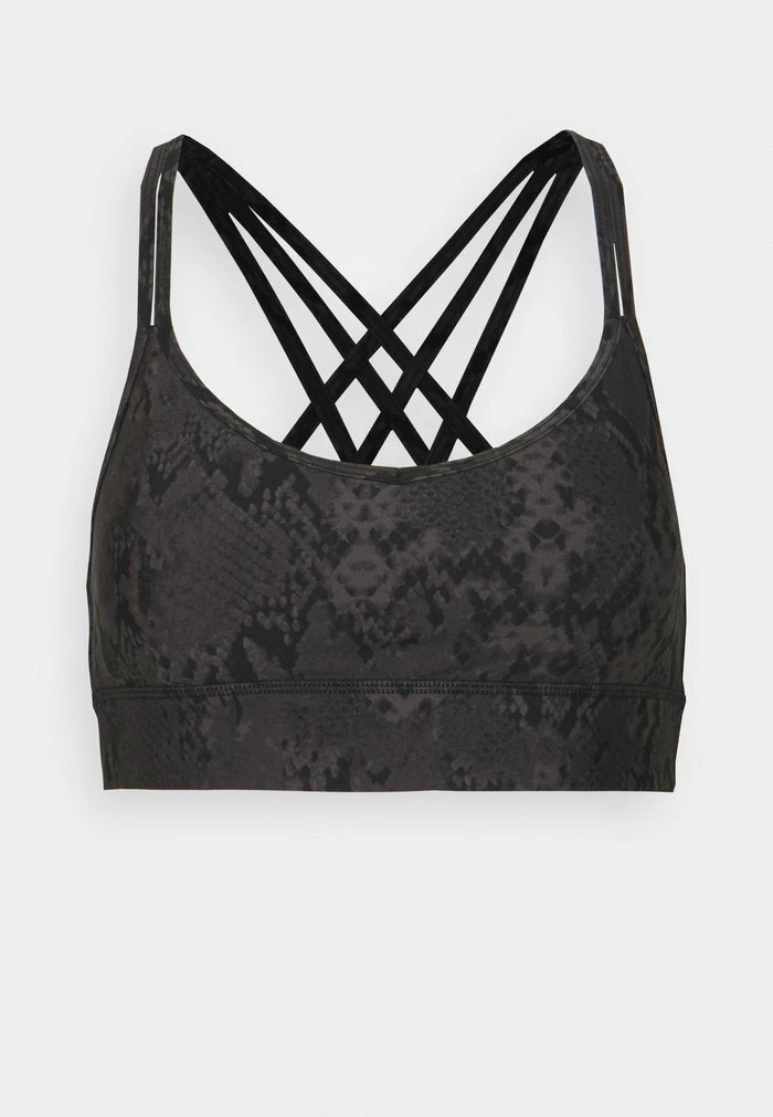 DKNY VIVID SNAKE PRINT STRAPPY BACK BRA REMOVABLE CUPS - Light Support Sports Bra - Black 3 DKNY VIVID SNAKE PRINT STRAPPY BACK BRA REMOVABLE CUPS - Light Support Sports Bra - Black
