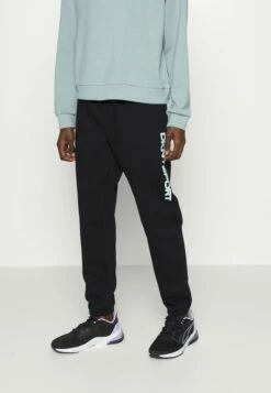 DKNY LAYERED SHADOW LOGO HIGH RISE JOGGER - Tracksuit Bottoms - Black