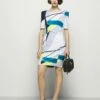 DKNY RUCHED SHEATH - Shift Dress - Spring Navy/multi -Bag Haven Store fc11fe531cd54f6dbe711c127549ed83