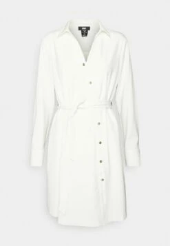 DKNY ASYMMETRIC BUTTONED DRESS - Day Dress - Ivory