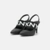 DKNY RIO SLINGBACK PLOGO BAND - Classic Heels - Black/white -Bag Haven Store fe8f3be8d1904043bc387f93ff9f97a4