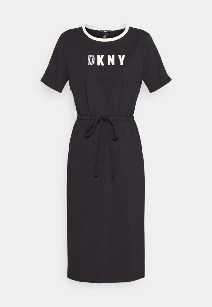 DKNY COLORBLOCK TIE WAIST LOGO DRESS - Jersey Dress - Black/ivory 7 DKNY COLORBLOCK TIE WAIST LOGO DRESS - Jersey Dress - Black/ivory - Image 5