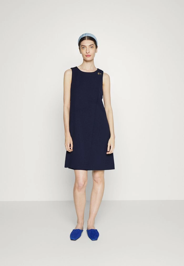 DKNY TRAPEZE WITH LOGO HARDWARE - Jersey Dress - Navy 5 DKNY TRAPEZE WITH LOGO HARDWARE - Jersey Dress - Navy - Image 3