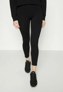 DKNY LOGO HIGH WAIST 7/8 LEGGING POCKETS - Leggings - Silver